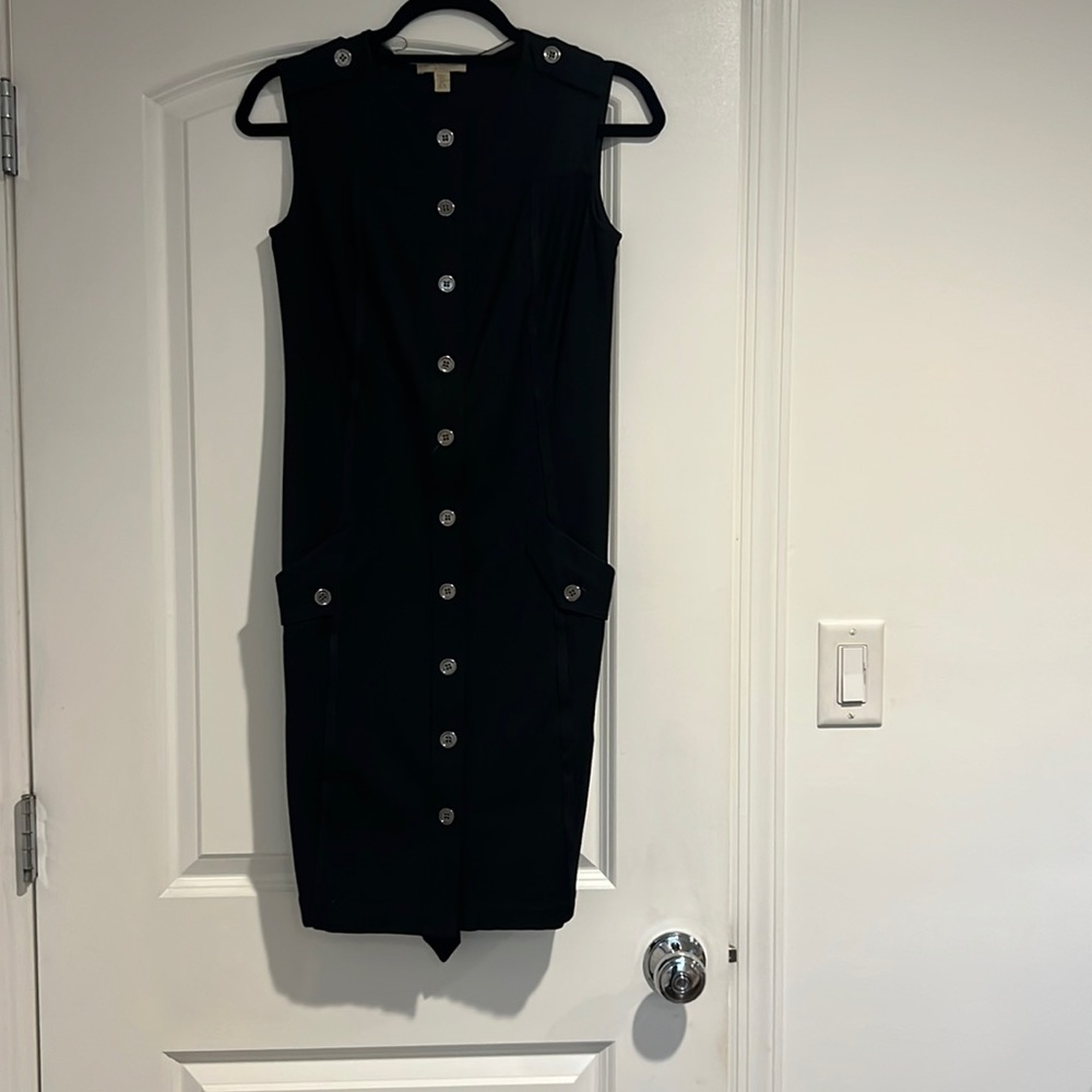 Burberry Brit dress with silver buttons and belt.  US 4 UK 6.  Black.